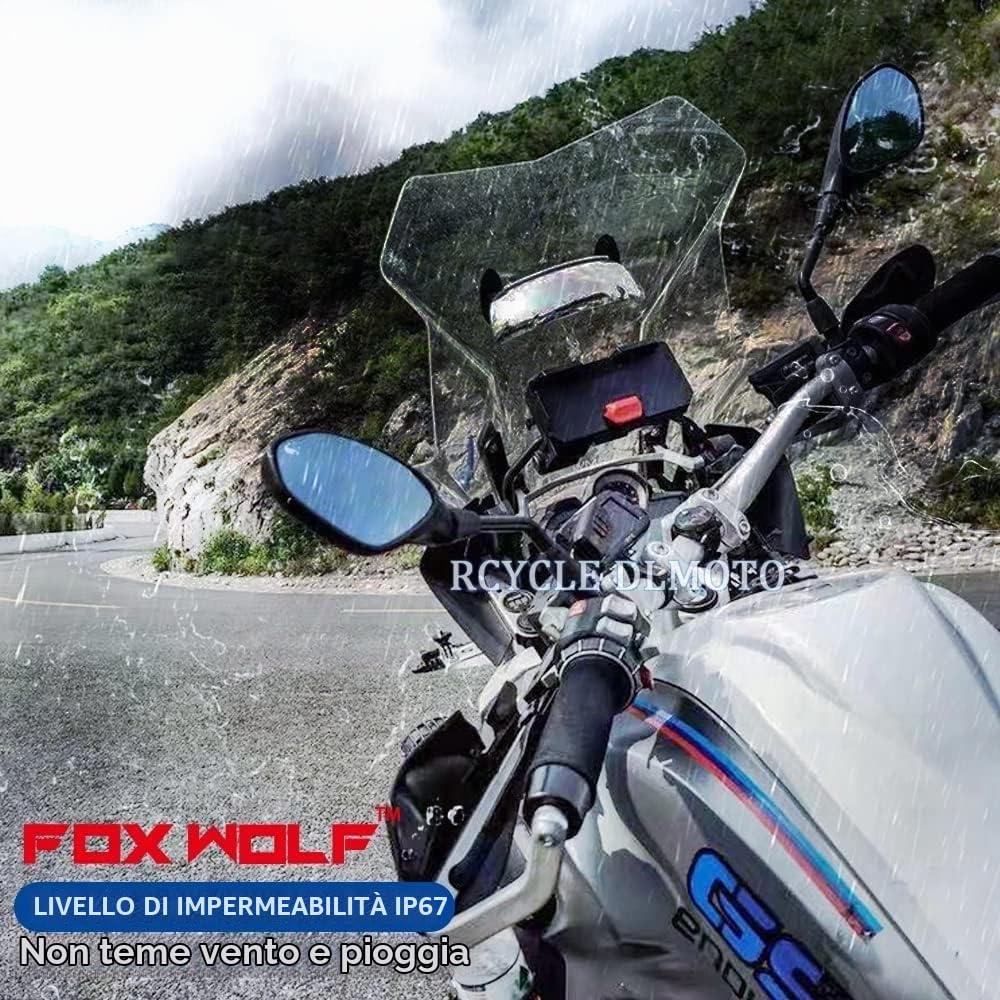 Supporto Telefono Moto, R1300GS R1200GS Supporto per Telefono Cellulare Wireless, Waterproof Staffa di Navigazione GPS per ADV F800GS ADV F700 F750GS/ADV R1250GS/ADV CRF1000L F850GS ADV S1000XR F900R