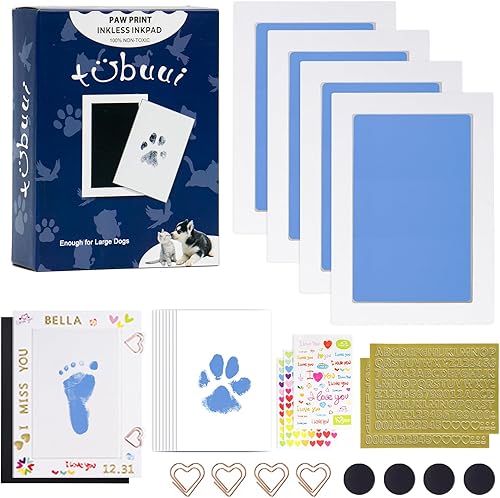 Miniatura 9 de Kit de huellas para perros y gatos, kit de huellas y manos de bebé sin tinta, kit de impresión de nariz de perro, kit de almohadilla de tinta de