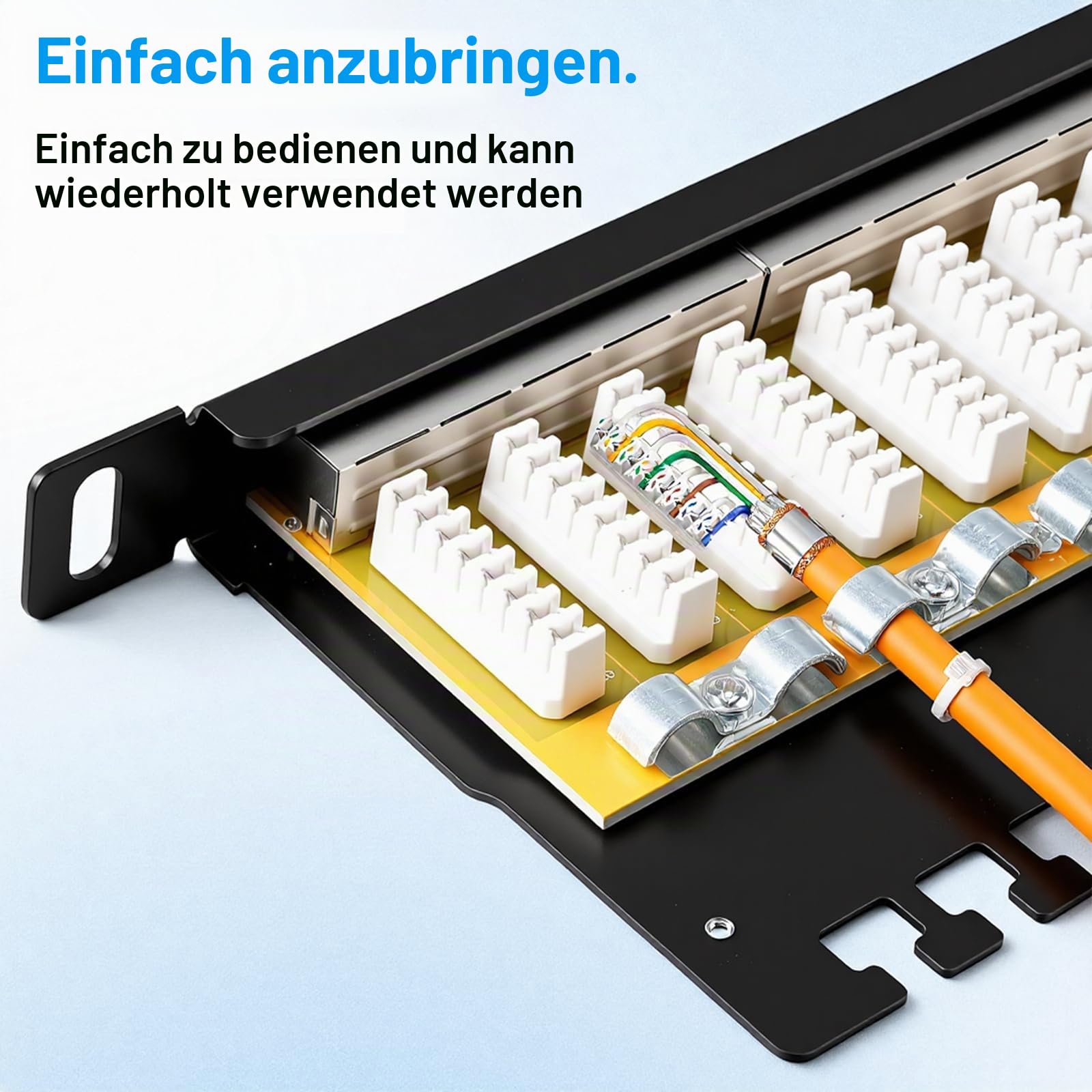CAT 6 Patchpanel Verteilerfeld 12 Port, Geschirmtes LAN Netzwerk Patchpanel RJ45 mit LSA Leiste, 10Gbps Patchpanel 10 Zoll für Cat6A/6/CAT5 Verlegekabel