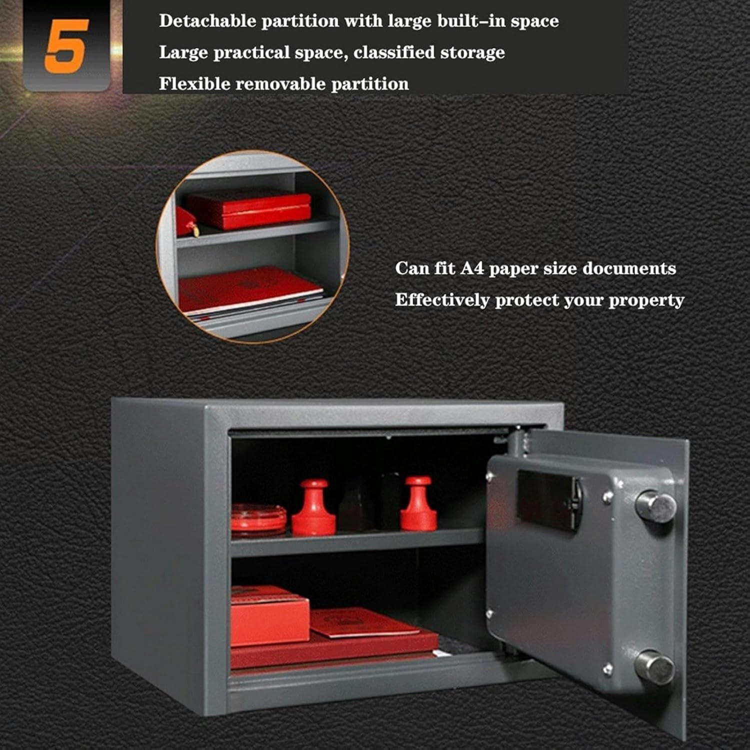 Box Electronic Digital Security Safe Steel Construction Hidden with Lock Safes Suitable for Use in Homes Hotels Dormitories and Offices (Color : Gray) strongbox