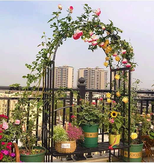 Amazon Co Jp ローズアーチ ガーデンアーチ バラアーチ 鉄製ベンチ付きアーチ エクステリア ガーデニング 薔薇 園芸 庭 様々なクライミングプラント用の装飾的な軽量アーチ Diy 工具 ガーデン