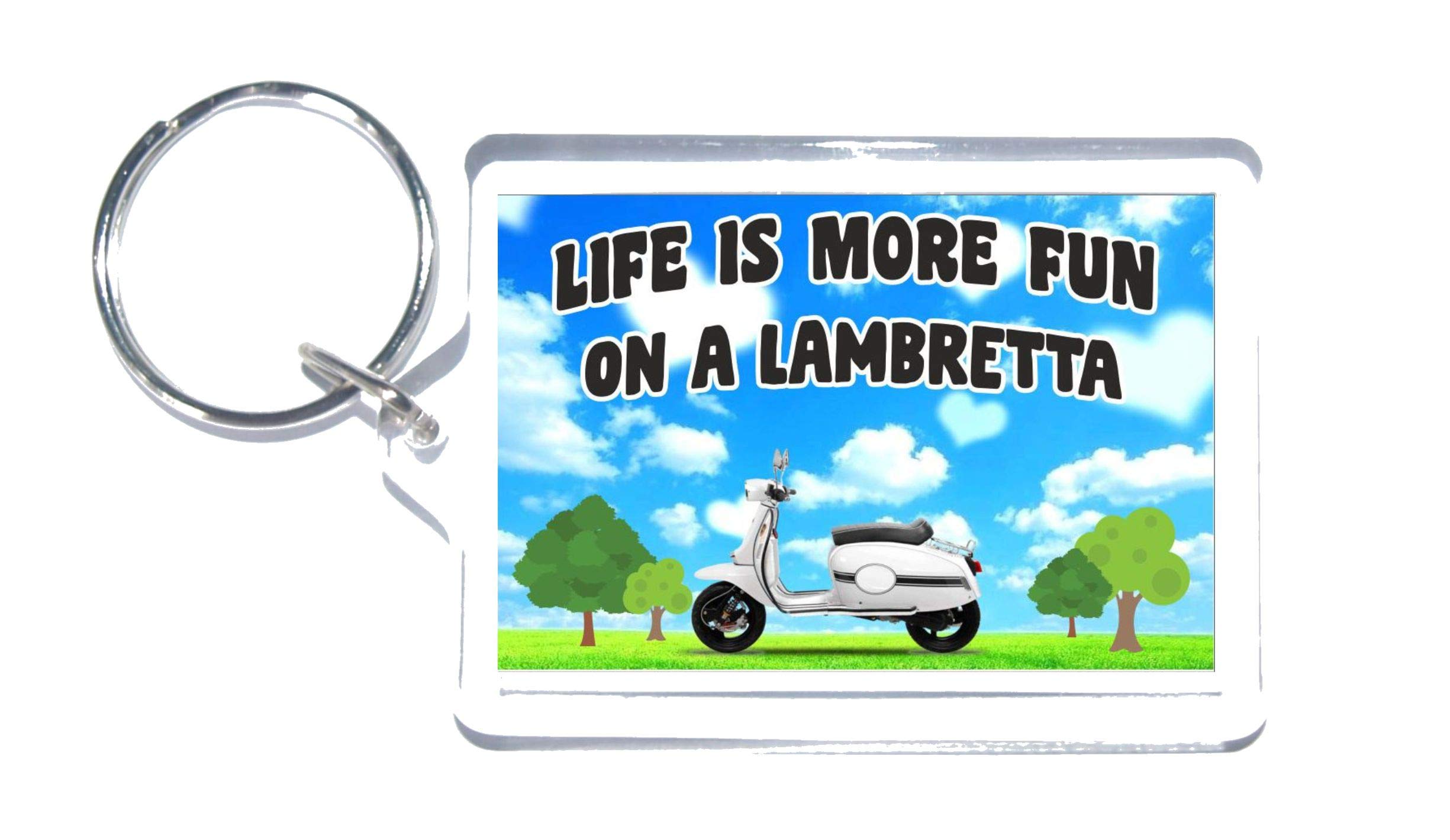 Clare''S Cosmetics Green Fun Lambretta Lover Gift – Life Is More Fun On A Lambretta – Novelty Keyring – Fun Lambretta Present