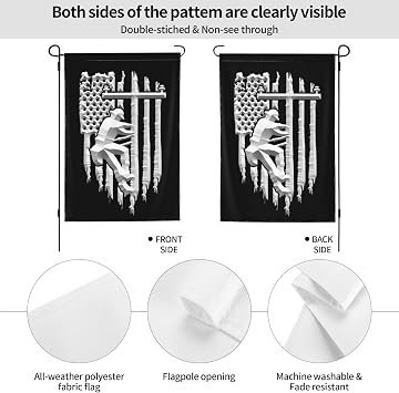 American Flag Lineman Garden Flag Double Sided Vertical Yard Flag 28X40