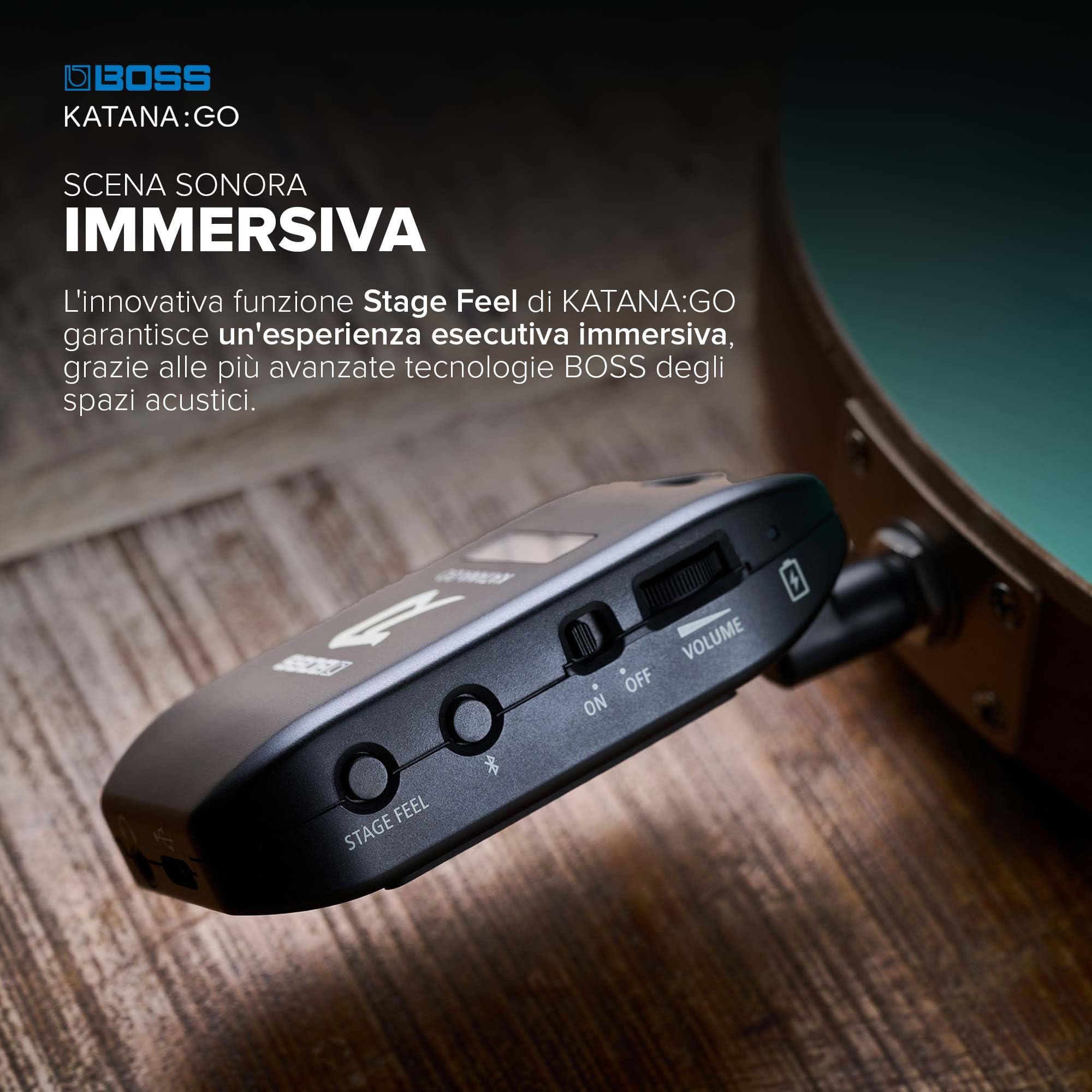 BOSS KATANA:GO Amplificatore per Cuffie per Chitarra e Basso con Timbri Katana e Tecnologia Spazi Acustici