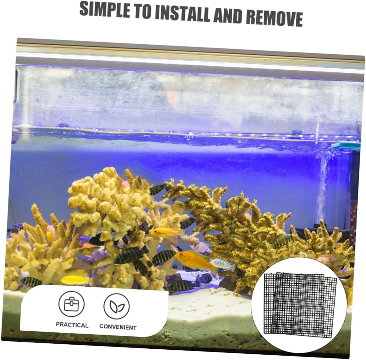 Toyvian 4sets Aquarium Separator Grid Plastic Divider Tray for Fish Tank Isolation - for Breeding Different Species Fish Tank Lid