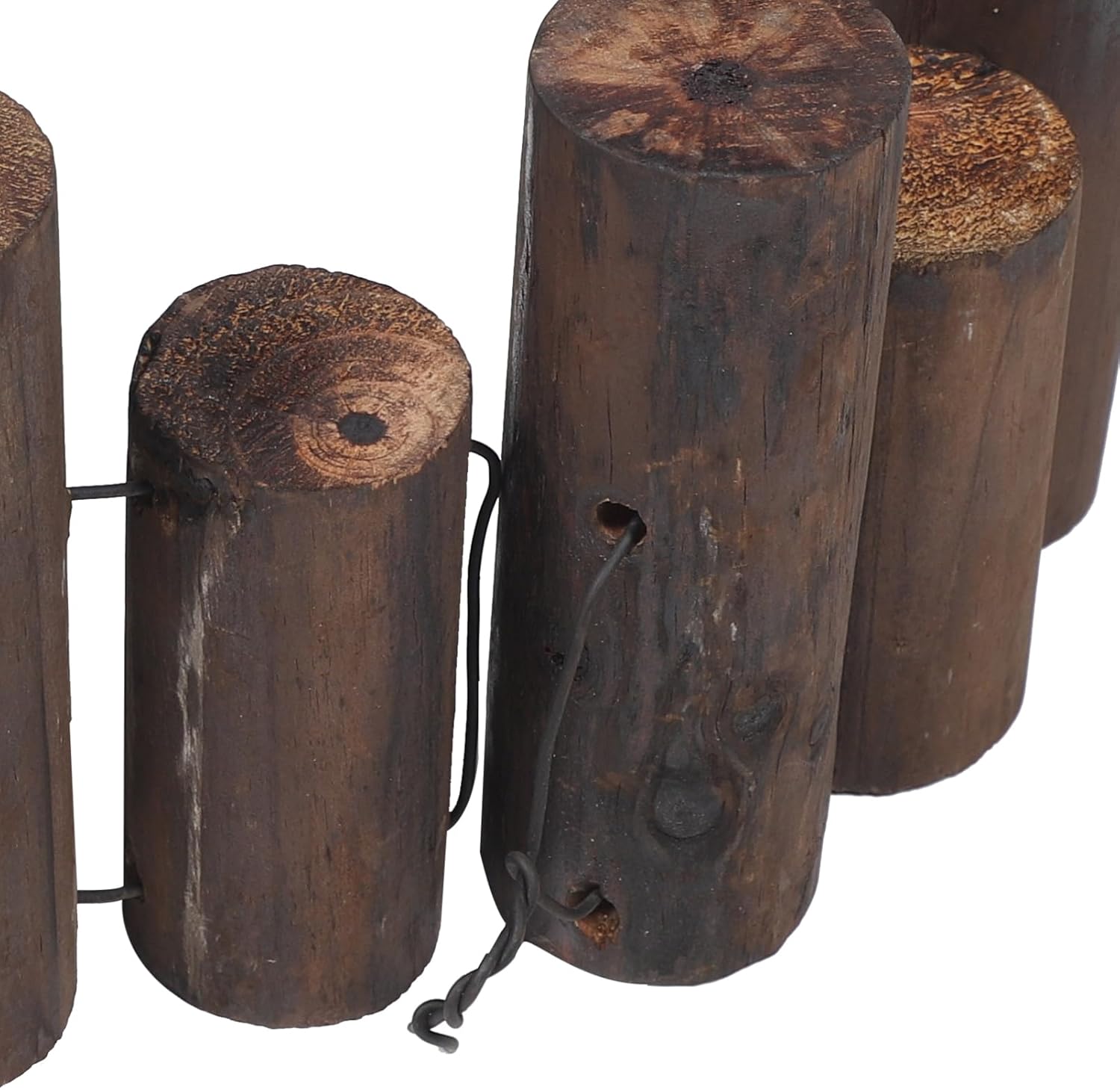 Outdoor Carbonized Wood Garden Fence for Decorative Border and Courtyard Partition Rustic Style Edging for Flower Beds and Patios Height Diameter