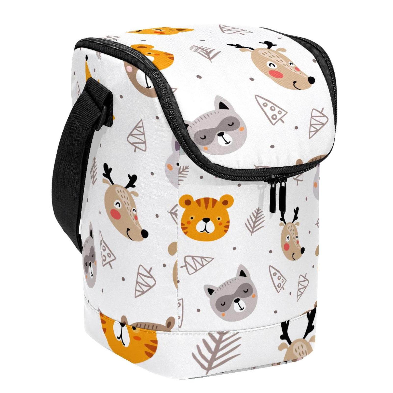 Bolsa de almuerzo de animales porta alimentos térmico con bolsillo para oficina y picnic