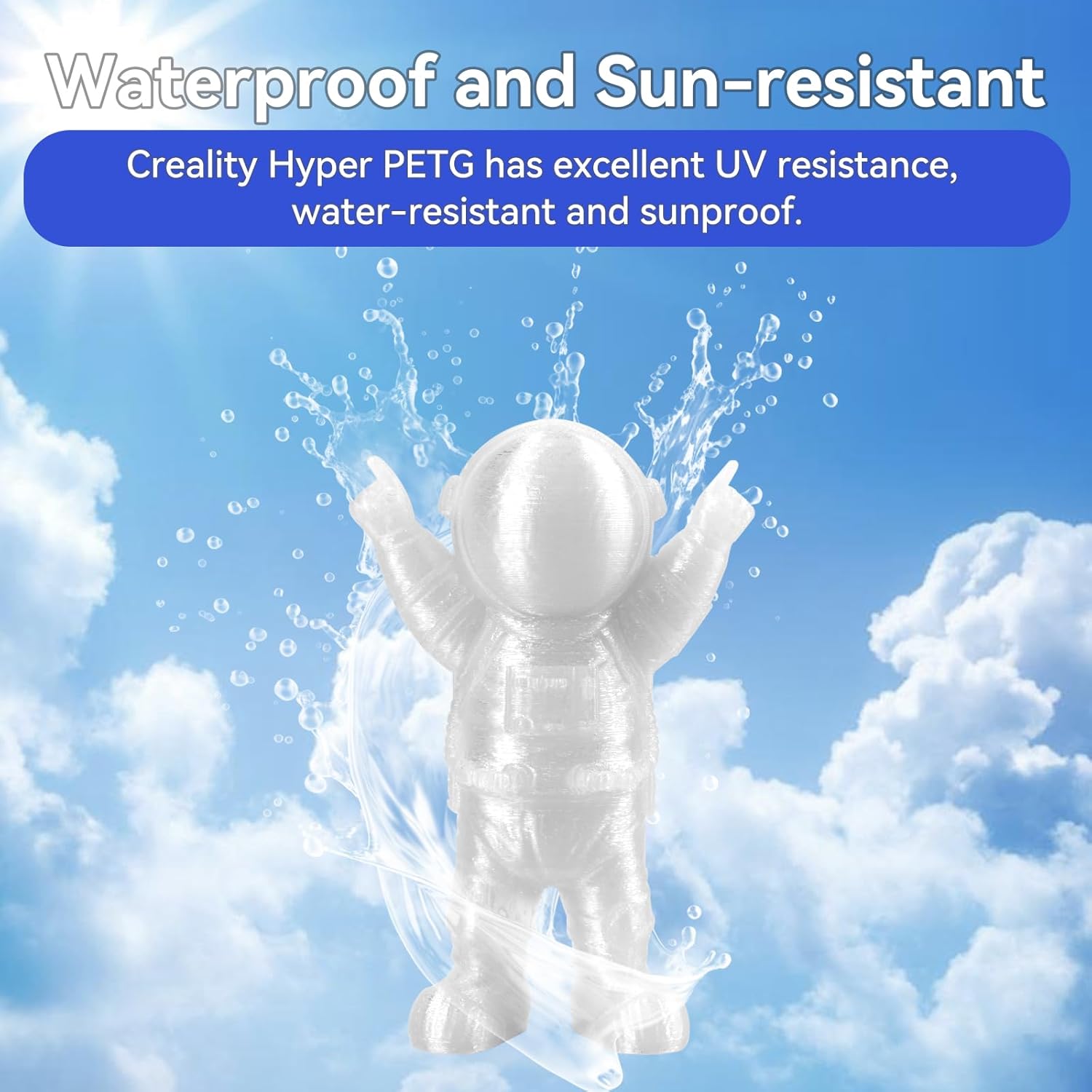 Creality 3D Printer Filament PLA PRO (PLA+) 1.75mm Rainbow 1KG and Clear Hyper PETG Filament 1KG