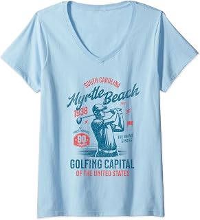 Womens Myrtle Beach South Carolina Golfing Capital Golf V-Neck T-Shirt