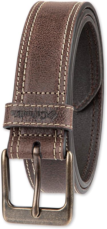 Columbia Men's Leather Casual Belt Tan & Brown Classic Style for Everyday Wear