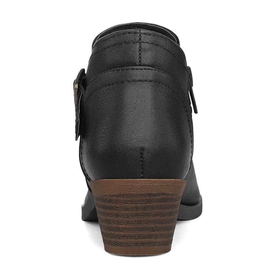 Amazon.com | mysoft Women's Ankle Boots Low Chunky Stacked