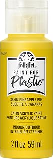 FolkArt Acrylic Craft Paint for Plastic Arts and Crafts Projects, Pineapple Pop, Indoor and Outdoor Formula, 2 fl oz, 36507