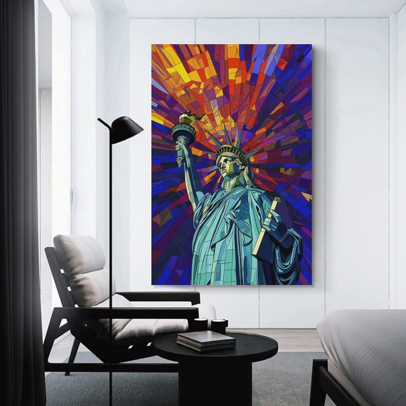 Junmoney Wall Picture Print Liberty Picasso Style Art, 20x30inch(50x75cm), for Entryway, Lounge Links Or Small Walls, Home Artwork for First Impressions