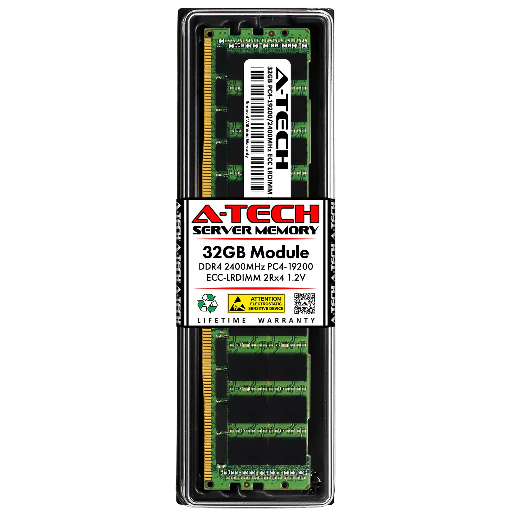 A-Tech 32GB DDR4 2400MHz PC4-19200 ECC LRDIMM 2Rx4 Dual Rank 1.2V