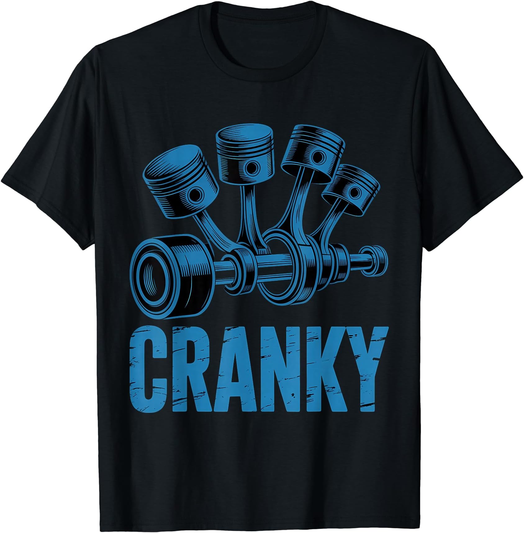クランキーカーエンジンクランクシャフトファニーカーメカニックス Tシャツ