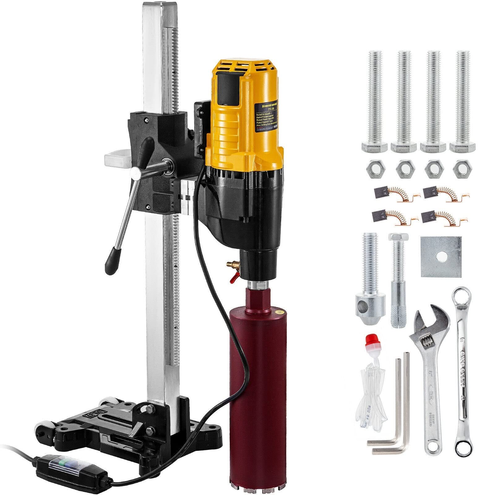 CVFRDD Diamond Core Drill Rig 305mm 355mm Stand Heavy Duty Concrete Drilling Machine Kit 4800W 4980W Installing Pipes Railings(4980W)