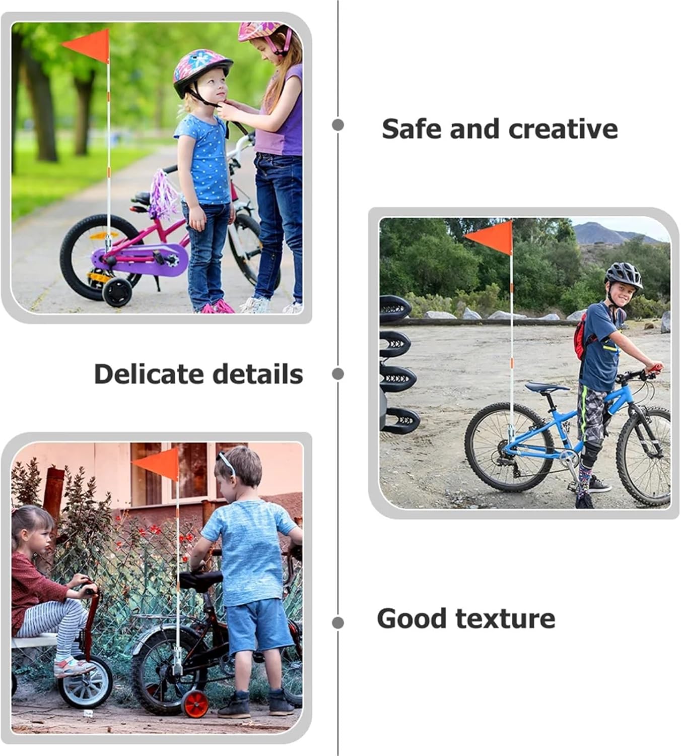 Bike Flag 12/30Pcs Bicycle Safety Flag Kid Bikes Trailer Kids Bicycles Warning Flags Cars for Portable Cycling Accessory Child(30pcs)