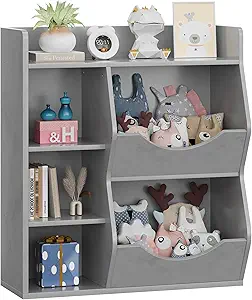 GarveeHome Kids Toy Storage Organizer, Children Bookcase with Storage Cubbies, Toddler Toy Shelf for Playroom, Living Room, Nursery