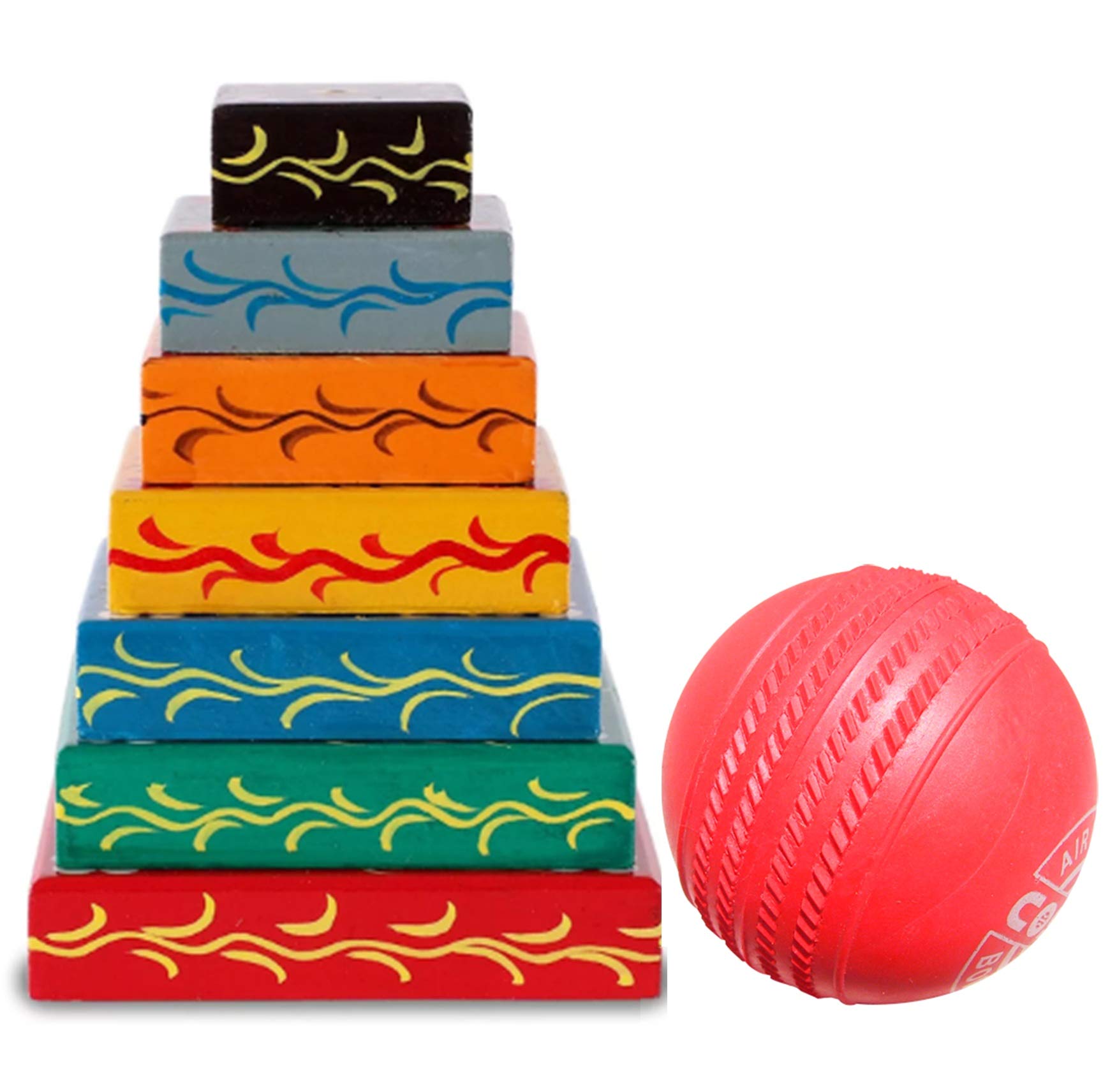 SIMPLE DAYS Lagori Pitthu Handmade Wooden Traditional Indian Seven Stone Outdoor Game for Kid 7 set stone and ball (B07WGGWFHG) Amazon Price History, Amazon Price Tracker