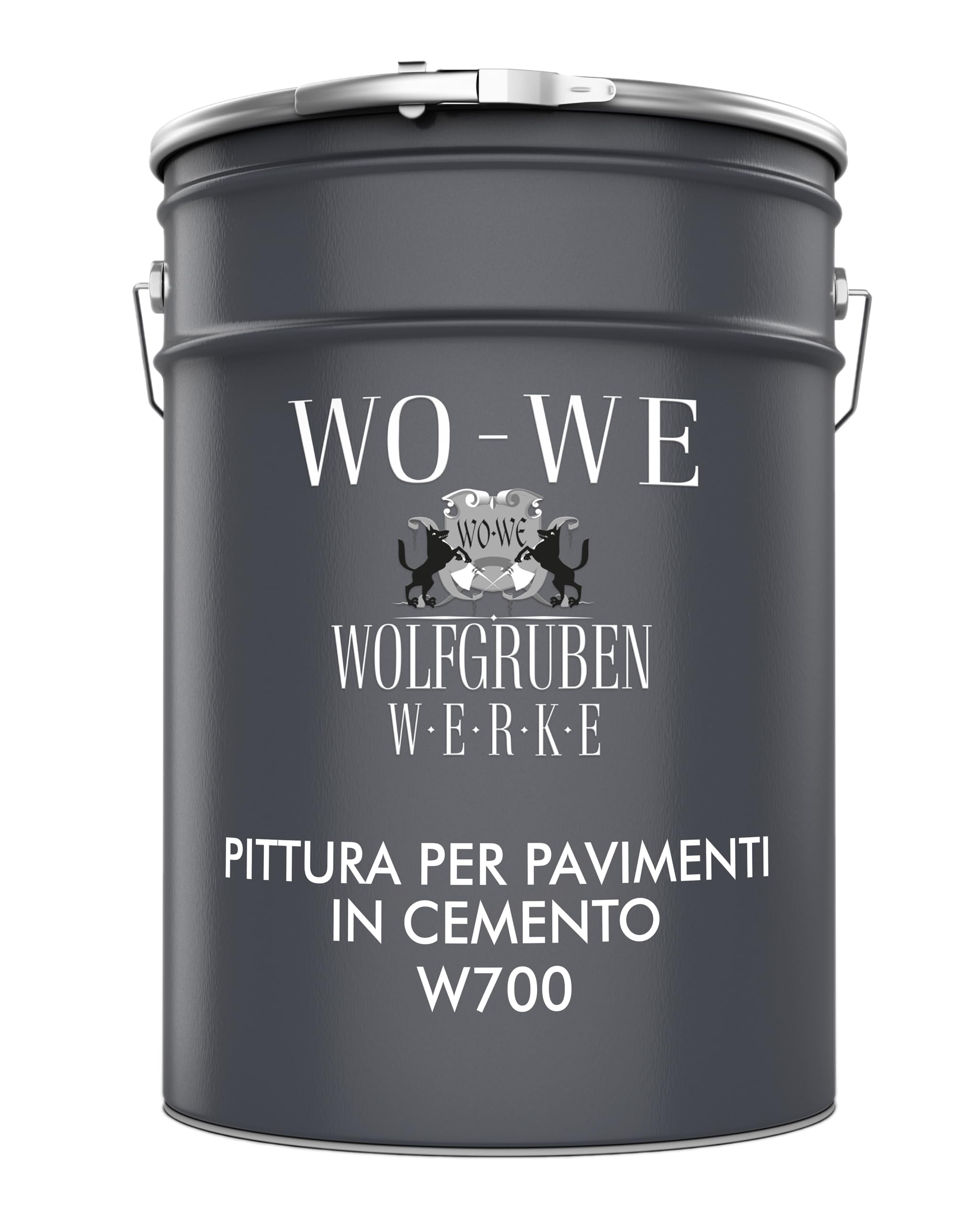WO-WE Vernice per cemento W700 Pittura pavimenti Interni Grigio argento sim RAL 7001-10L
