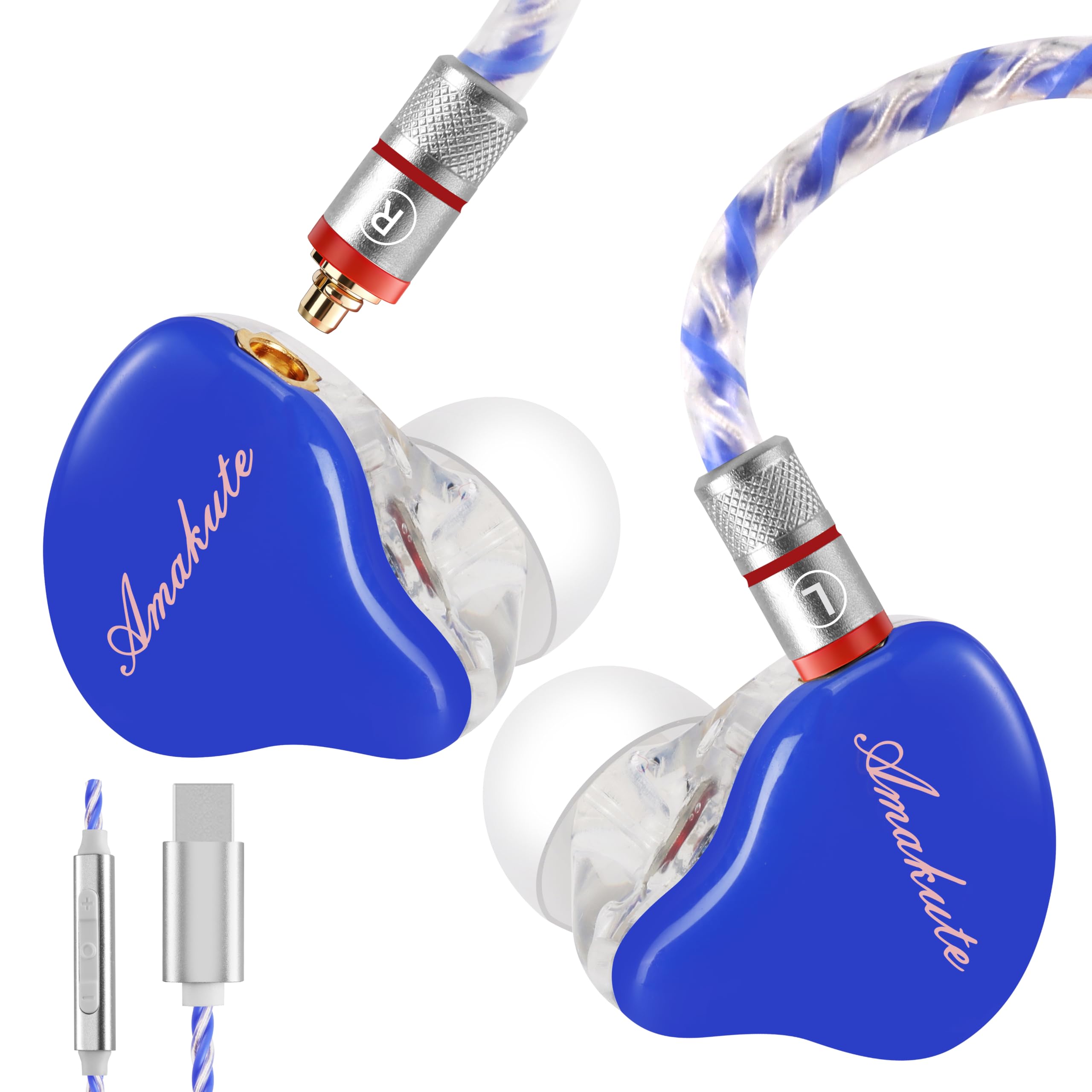 DEMAKE in-Ear Monitor with Detachable Silver-Plated Type-C Cable