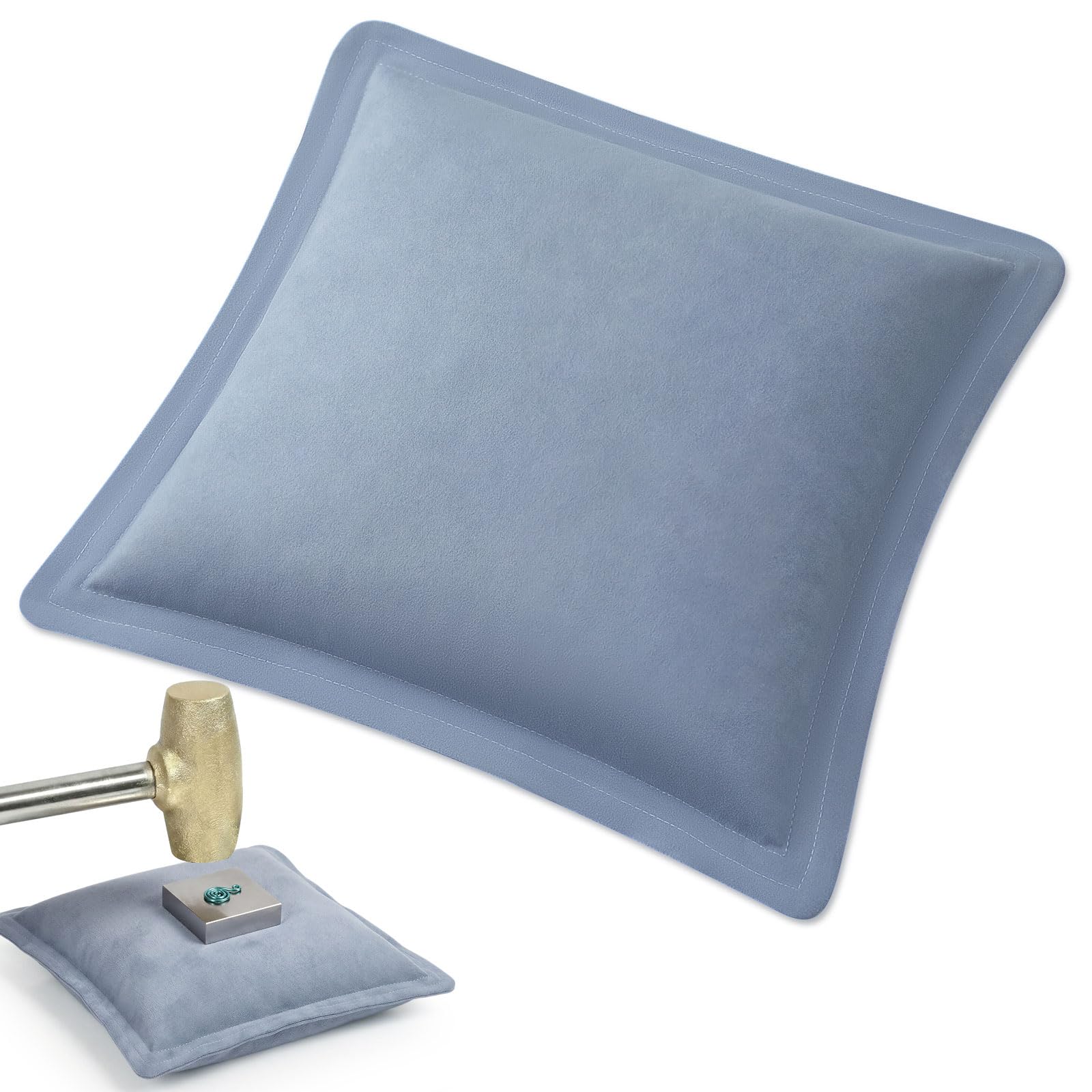 Rivvlive 10inch Square Suede Sandbag for Jewelry Making Bench Forming Pad Sand Bag Cushion for Metal Stamping Dapping Chasing Hammering Engraving and Wire Forming Jewelry Tools