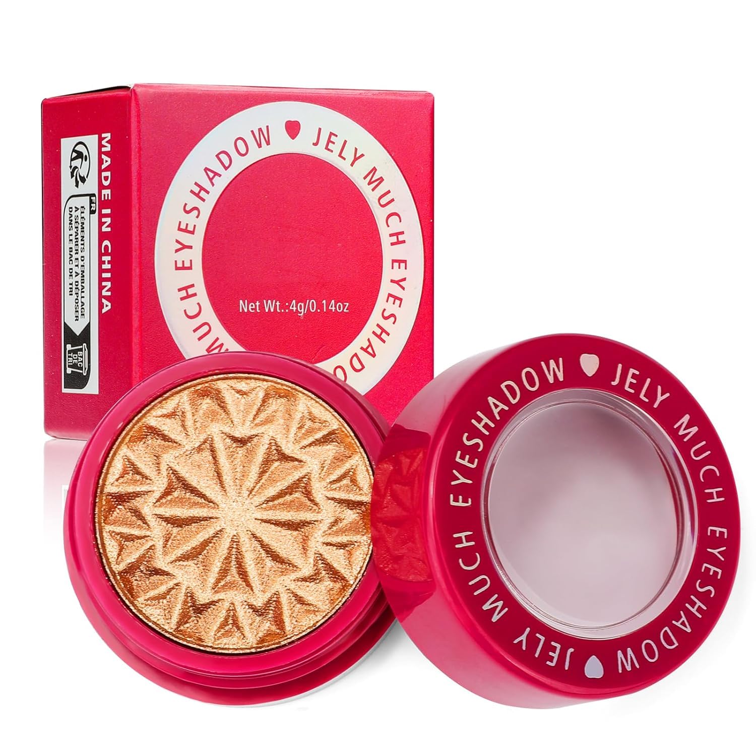 Champagne Gold Cream Eyeshadow, Soft Shimmer Putty Eyeshadow, Highly Pigmented & Blendable, Waterproof & Long-Lasting, Silky Mousse Texture, Crease-Proof Formula for Daily & Glamorous Eye Makeup