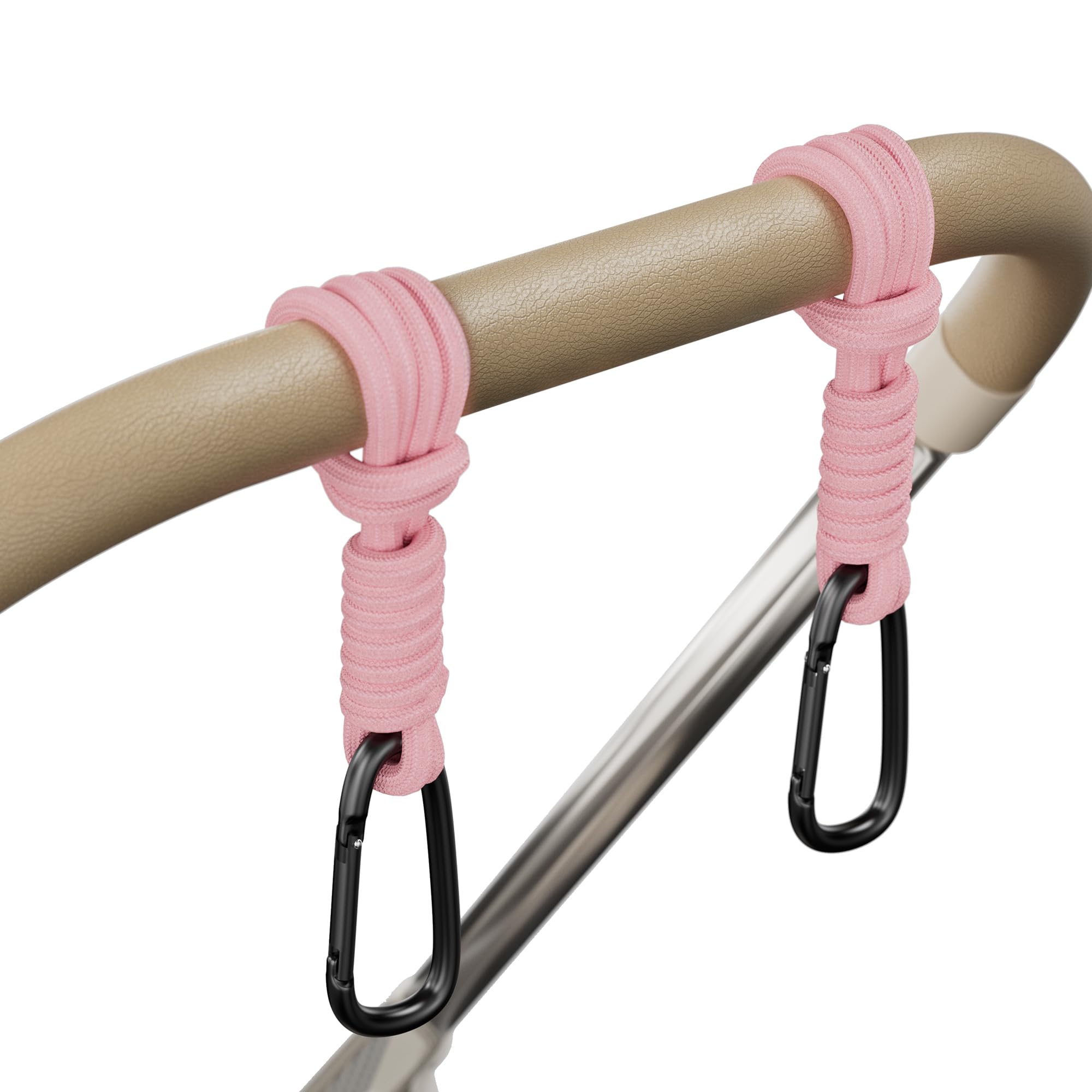 iBestgol Kinderwagen Haken, Universal Kinderwagenhaken für Taschen, Kinderwagen Taschen Halterung, Rosa 2pc