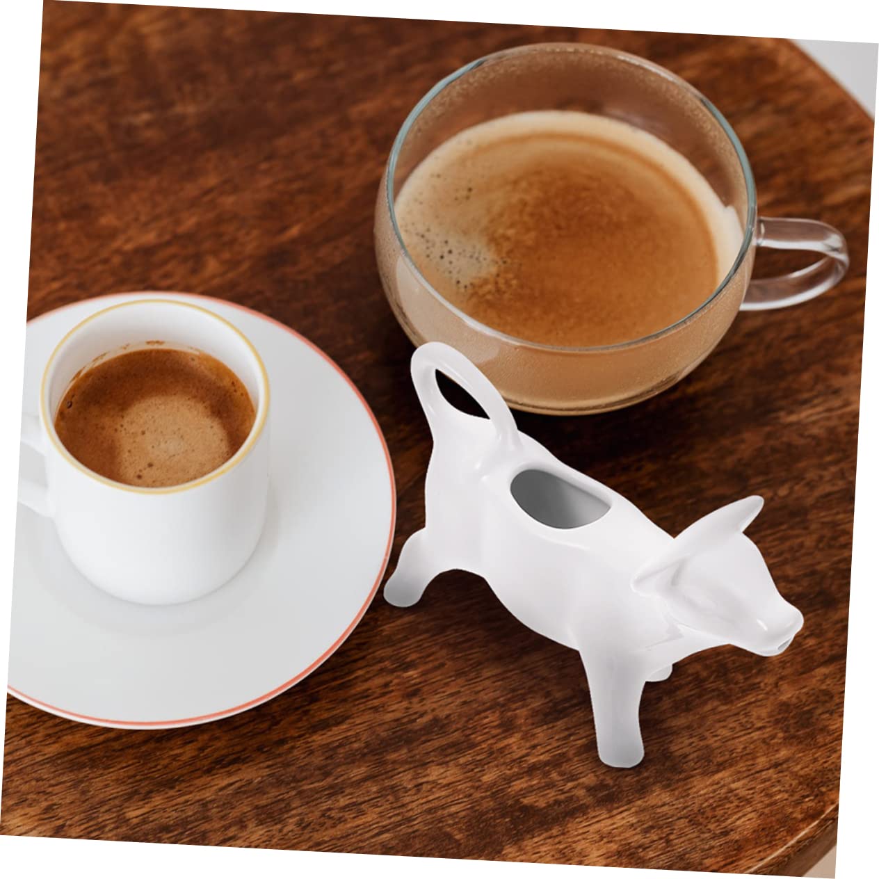2 Brocchette In Ceramica A Forma Di Mucca E Coniglio – Perfette Per Latte, Panna E Salse (40 Ml)