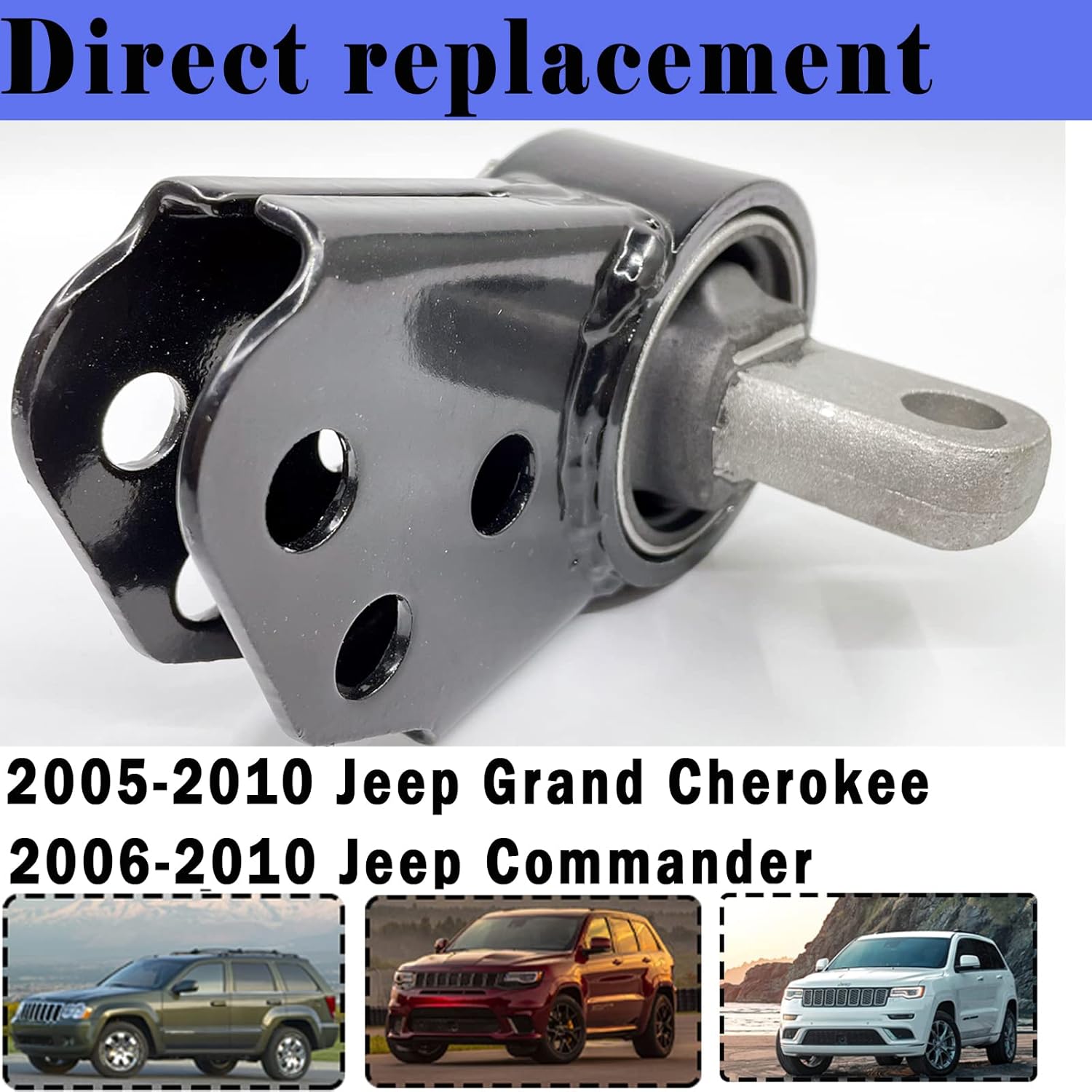 Front Differential Mount Set Replacement for Jeep Grand Cherokee 2005-2010 & Commander 2006-2010 Replaces 52114354AA 52089516AB 1 Axle Mount & 2 Axle Bushings