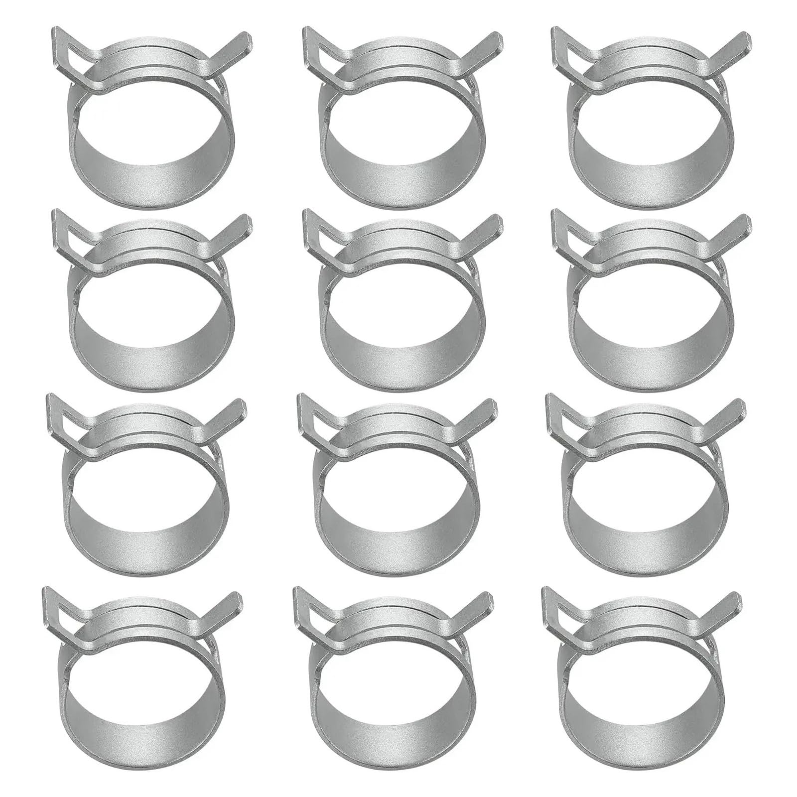 12Pcs 6mm-38mm Spring Band Hose Clamps Constant Tension Fuel Line Silicone Vacuum Steel Clamp Air Clip(12pcs 12mm)