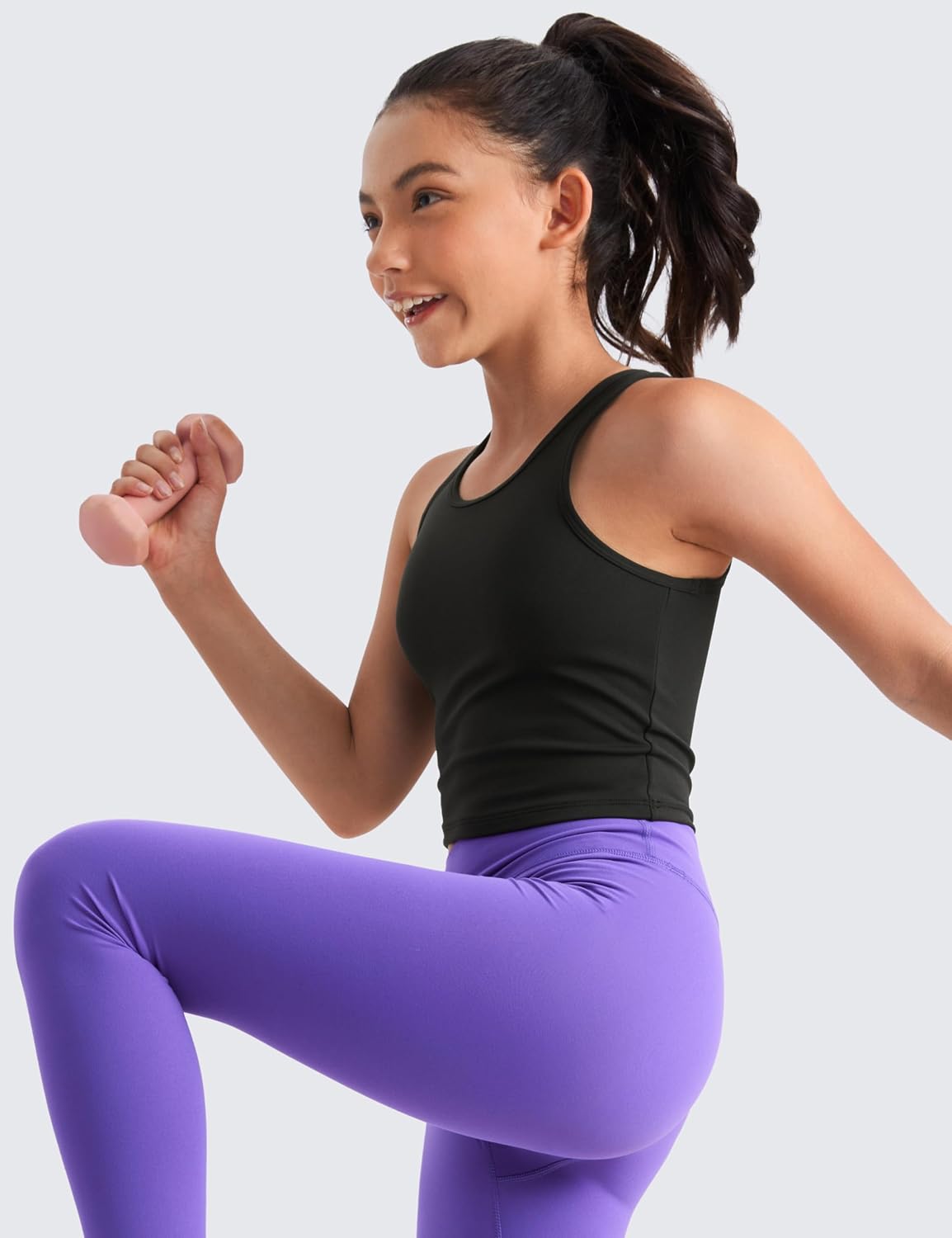 CRZ YOGA Girls Butterluxe Double Lined U Back Tank