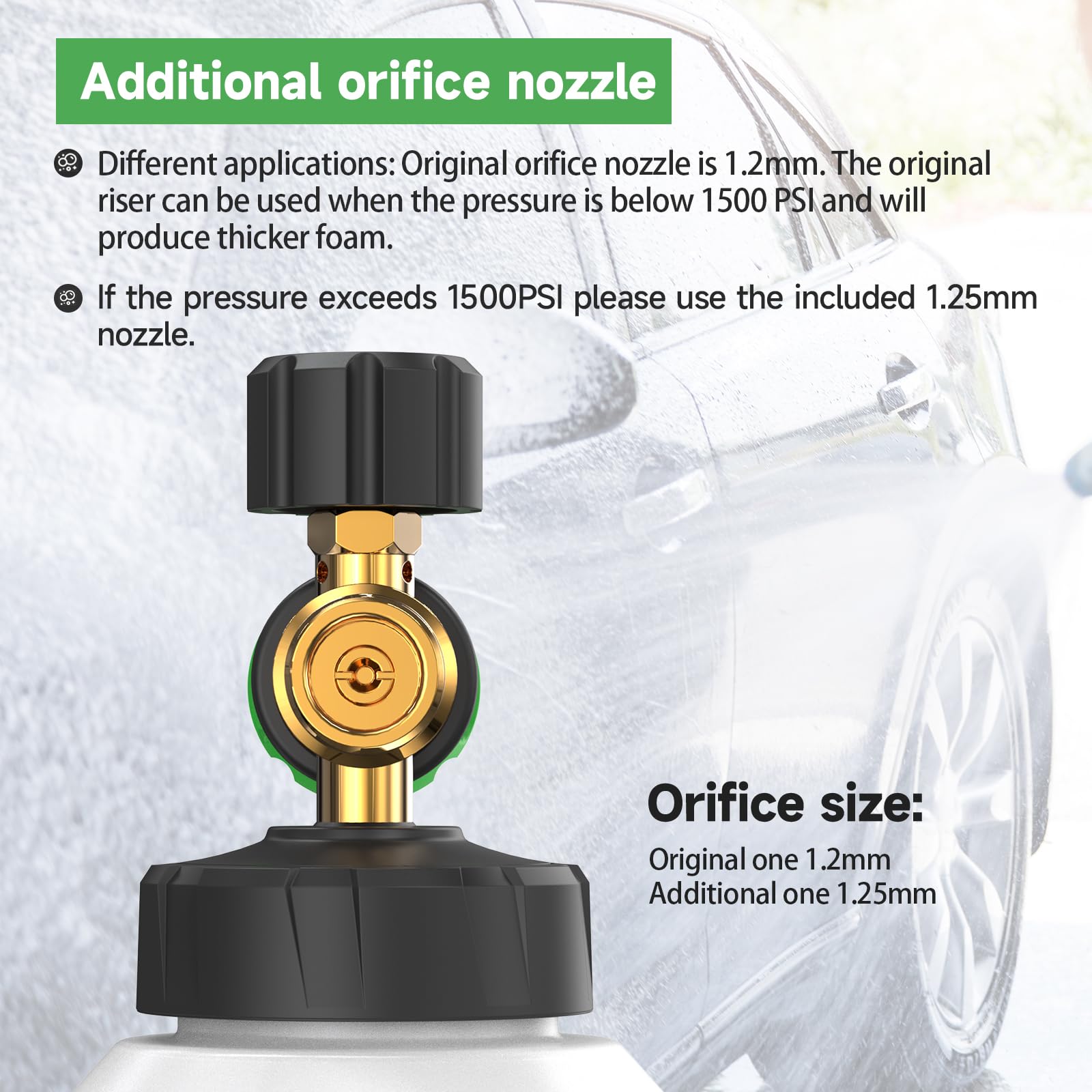 Lancia Schiuma Neve Regolabile Per Idropulitrici Karcher K2-K7 - Bottiglia Da 1L Con Adattatore In Rame