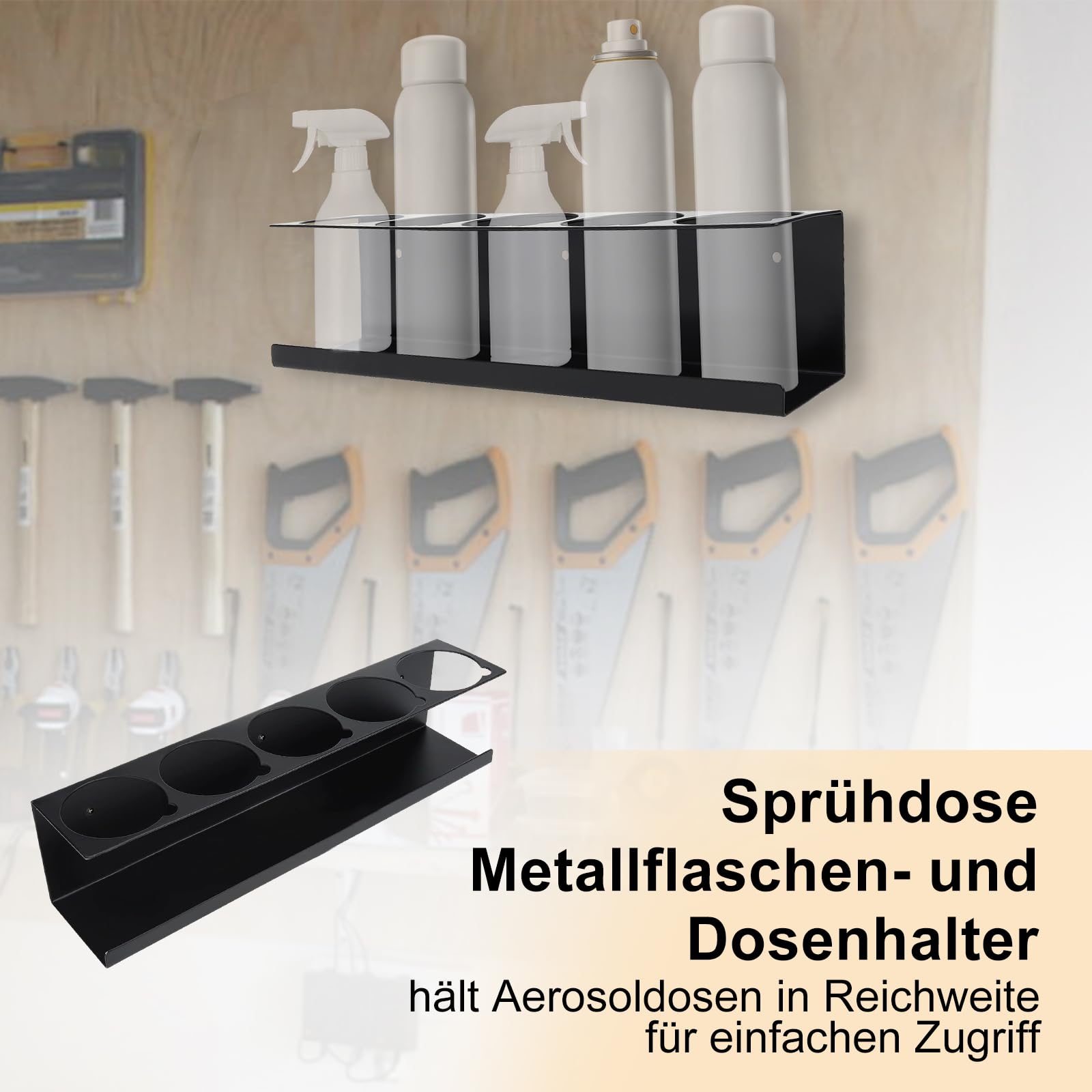 WMLBK Sprühflaschenregal,Dosenhalter für Sprühflaschen Wandregal Dosenhalter Aufbewahrungsregal Spraydosenhalter Werkstatt Halterung (2 Stück)