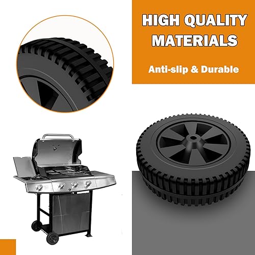 Miniatura 4 de 2PC 7 pulgadas BBQ Wheels 4337-0037-W1 Parrilla Ruedas Piezas de repuesto para Charbroil Wheels Gas2coal 463344015 463436215 463347017 463343015