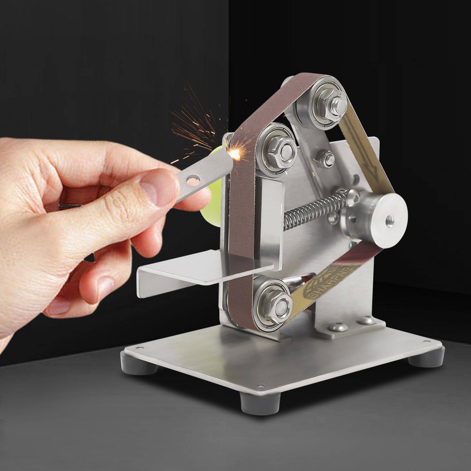 Mini levigatrice a nastro elettrico, 7 ingranaggi, levigatrice a nastro elettrica, levigatrice a nastro, levigatrice a nastro, con 10 nastri abrasivi