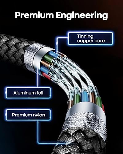 Miniatura 6 de Cable USB a USBC de 3.3 pies, paquete de 3 unidades de 3A de carga rápida USB A a C, cable trenzado para iPhone 16 15 Galaxy S25 S24 S23 S22 S21 S20