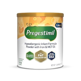Enfamil Pregestimil Infant Formula with MCT Oil, for Fat Malabsorption Problems, Hypoallergenic Powder Can, 16 Oz,