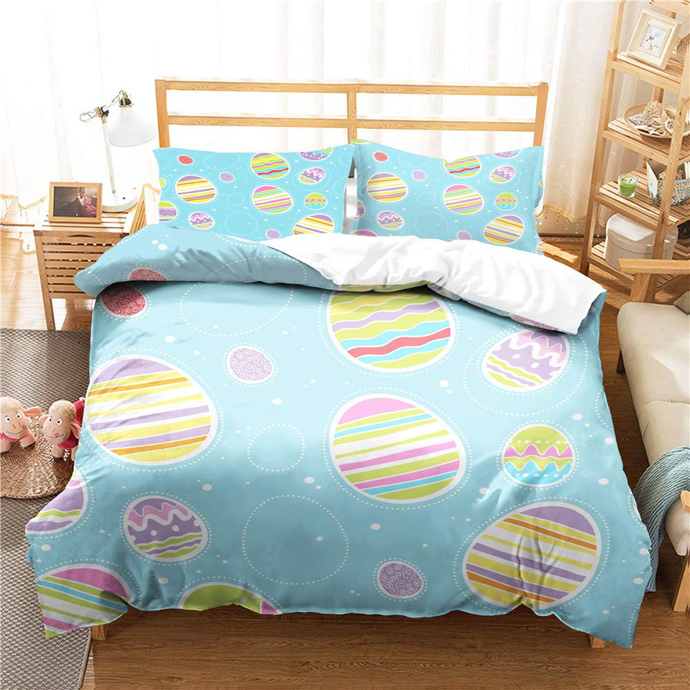 Linge de lit 180x220 cm imprimé 3D bleu pour raviver une chambre parentale terne