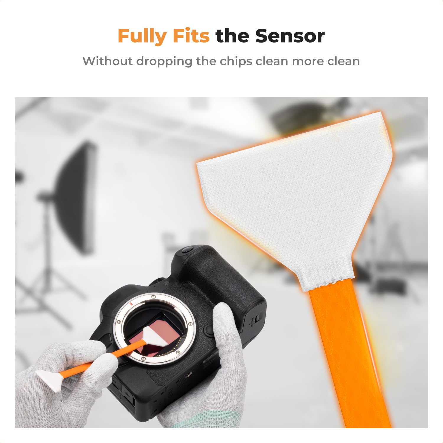 K&F CONCEPT 16mm APS-C Sensor-Reinigungsset, Kit für spiegellose Digitalkameras, Enthält 20ml Reiniger & 10 doppelseitige Swabs für APS-C CMOS & CCD Sensoren, Perfekt für Kameraobjektivreinigung
