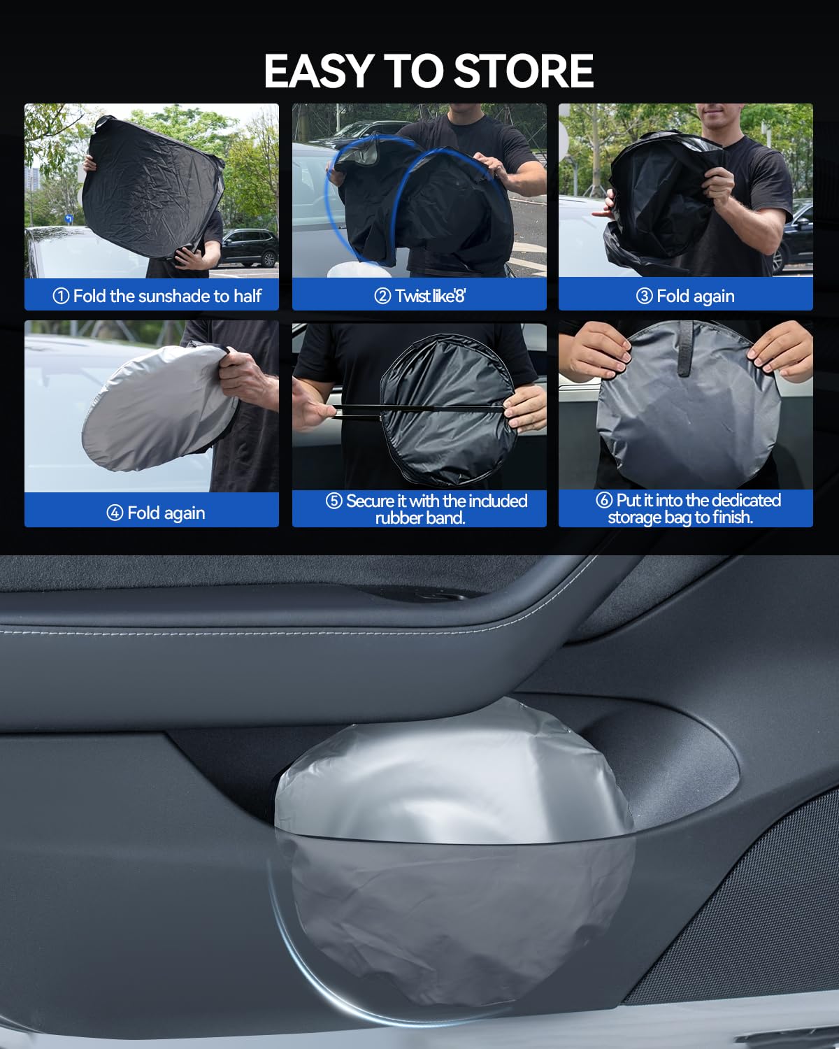 Parasole Parabrezza Per VW Golf 7 7.5 MK7 2013-2019 Ripiegabile Protezione Visiera Solare Con Tasca Portaoggetti Blocca Raggi UV Ombrello Da Sole