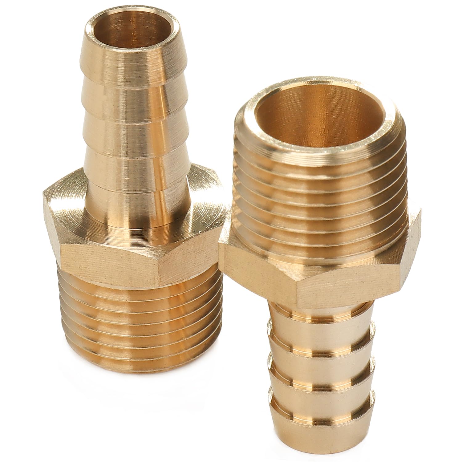Ltwfitting Men's Brass Barbed Fitting Coupler/Connector 1/2-Inch Bspt X 12Mm Hose Barb(Pack Of 2)