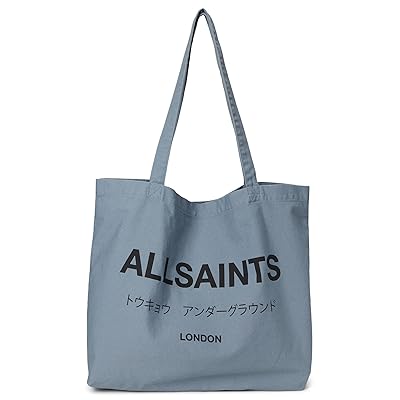 AllSaints Underground Tote Handbags Stonewash Blue, Cotton
