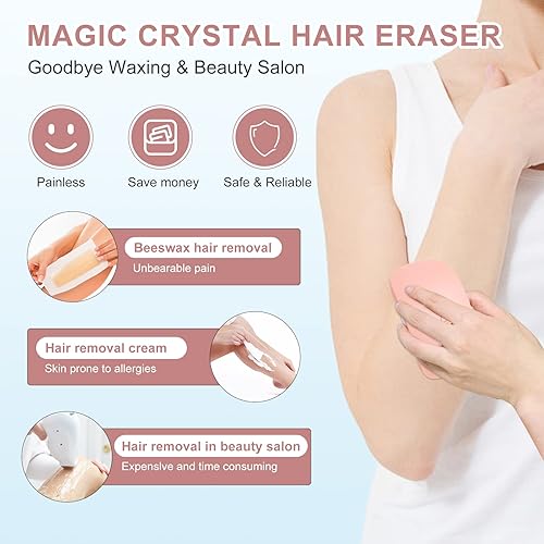 Miniatura 3 de Borrador de cabello de cristal para mujeres y hombres  Simpout Magic Hair Remover, herramienta de depilación de exfoliación 2 en 1, sin dolor,