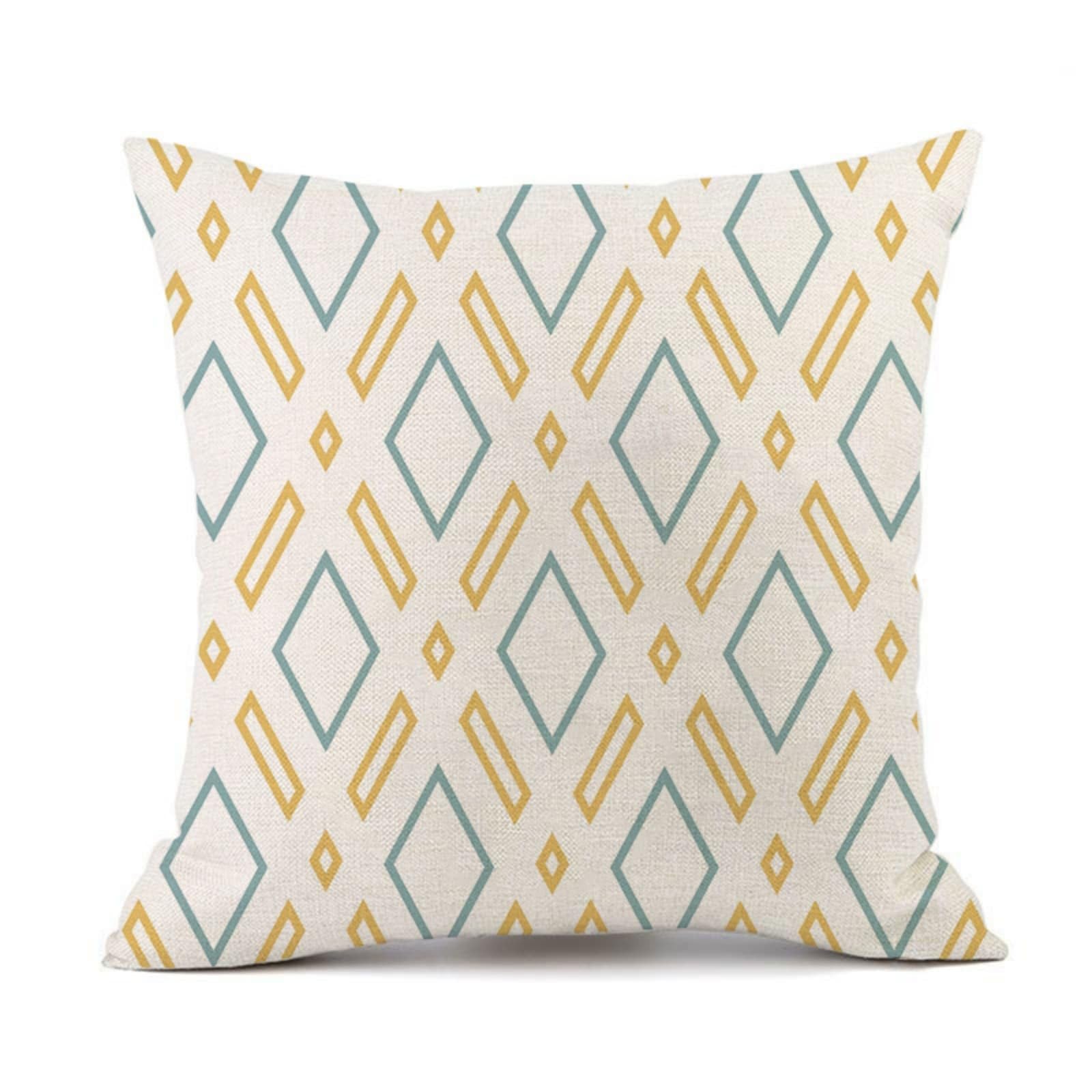 Cushion Covers 40cm x 40cm Geometric Pattern Sofa Cushion Cover Linen with Invisible Zippers,Throw Pillow Covers for Bedroom Home Decor