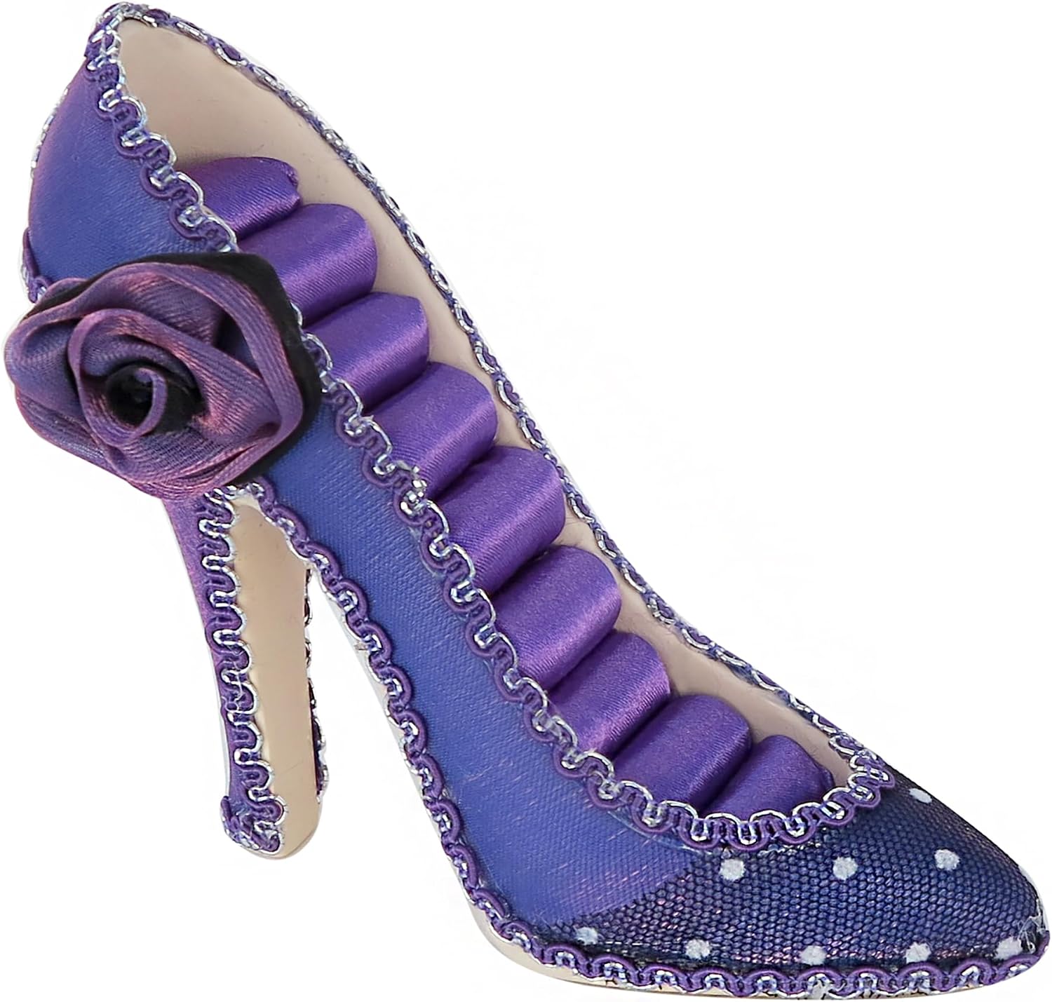 Ring Holder High Heel Shoe Design Fashion Jewelry Organizer Display Birtyday Gift (Pur)