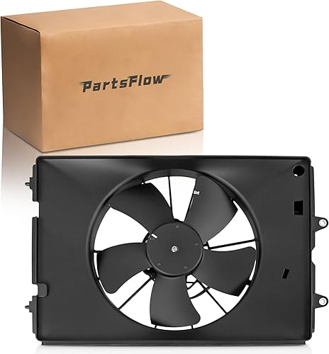 PartsFlow Conjunto de ventilador de refrigeración del radiador Lado del conductor izquierdo LH 19015RJEA01 Montaje para Honda Ridgeline 2006 2007