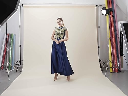 Miniatura 3 de Phsureo Papel de fondo para fotografía fotográfica sin costuras, rollo de papel de fondo fotográfico (86 pulgadas x 16 pies, 33 marfil)