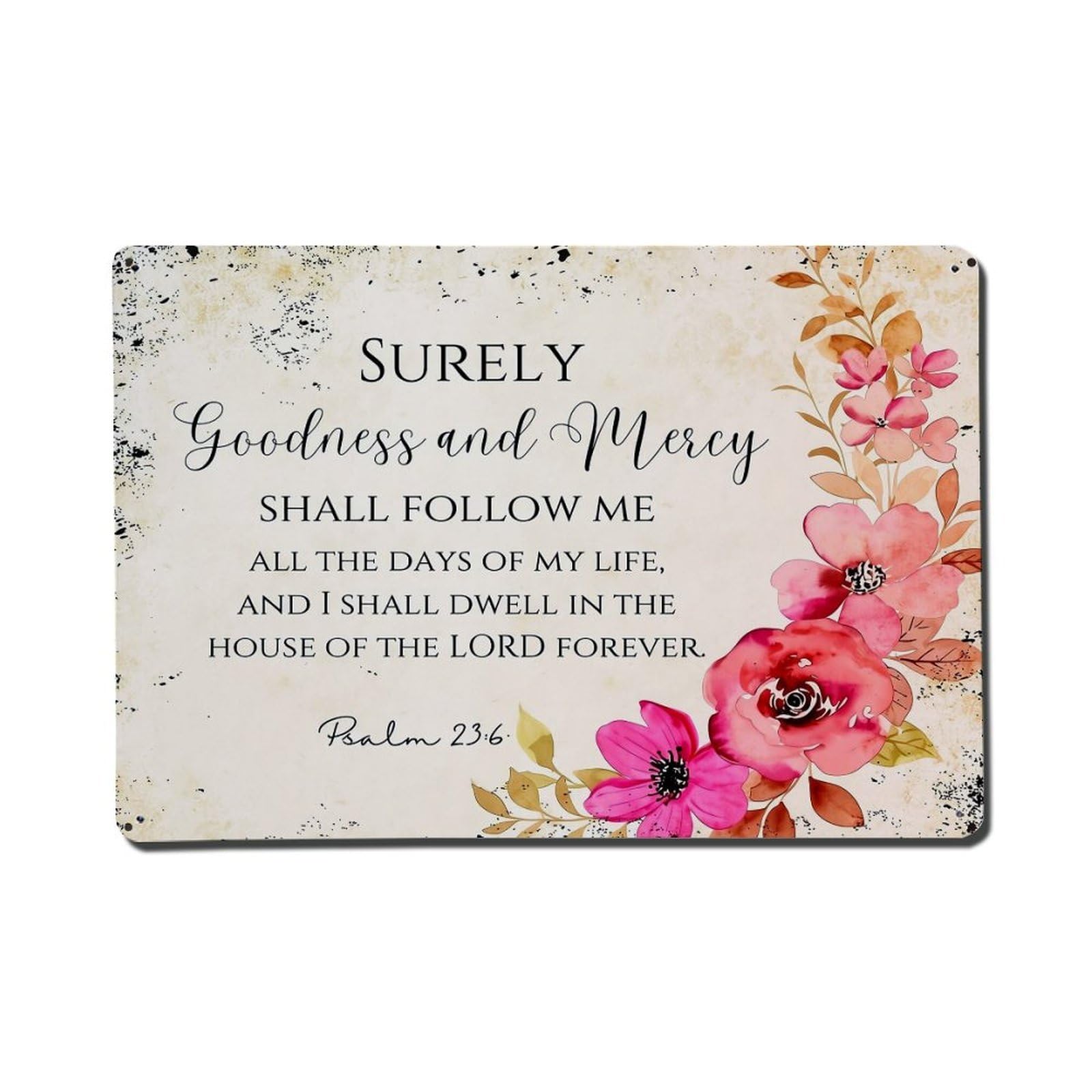 Floral Scripture Art Print Retro Metal Tin Sign, Vintage Decor Art Poster for Bar, Home, Man Cave, Kitchen, Laundry Room Gift 8x12Inch