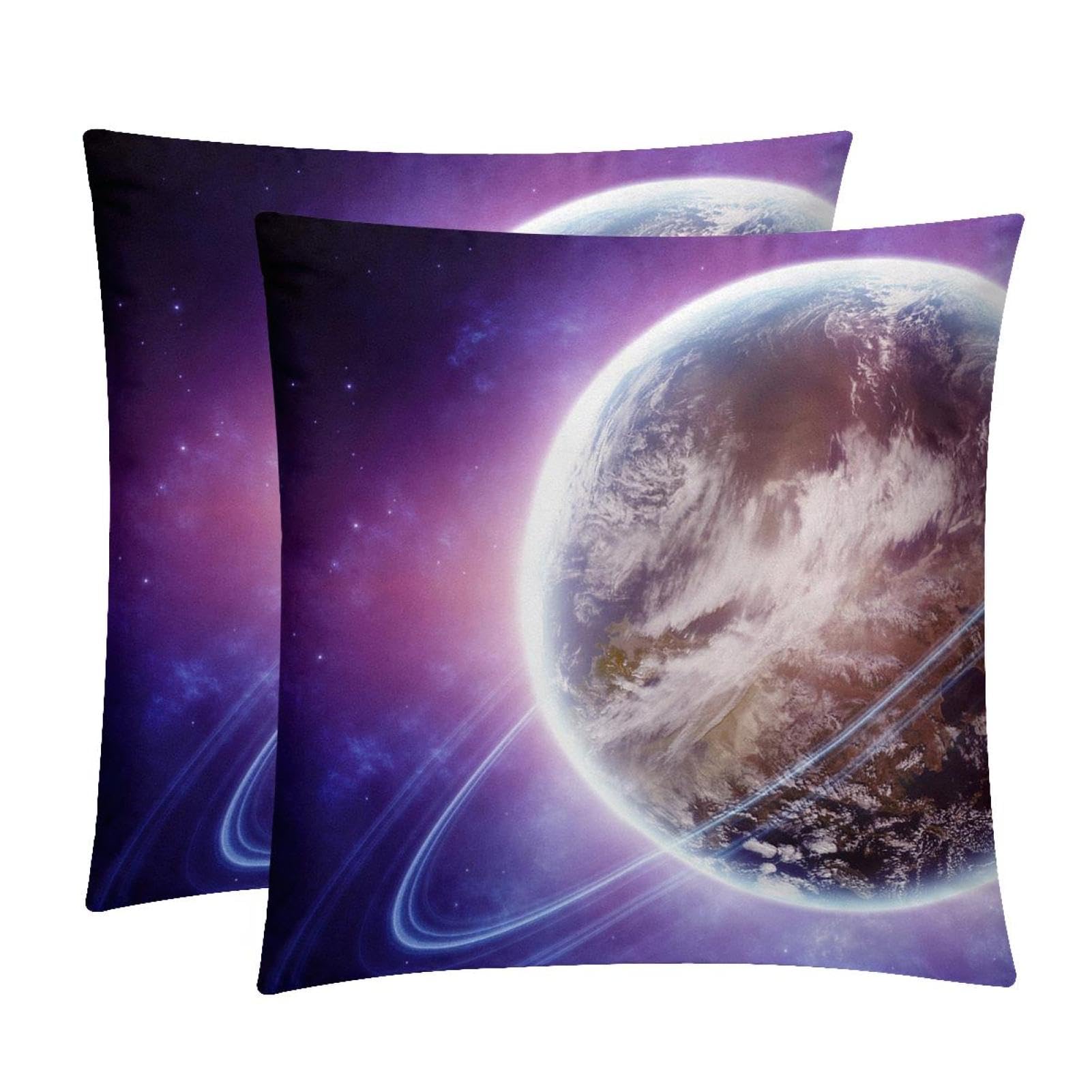 TDGKPZ Galaxy Planet Throw Pillow Covers 2 Pack Cushion Cases Decorative Pillow Cases Home Decor 45x45cm